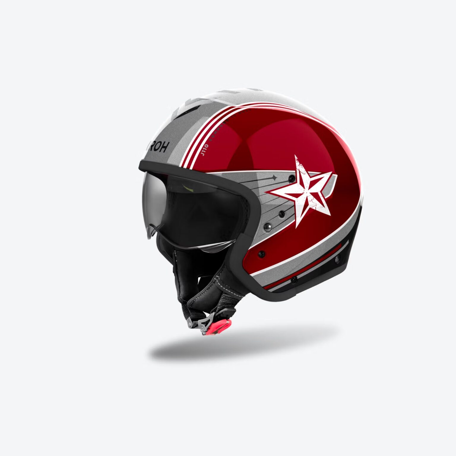 AIROH J110 COMMAND BURGUNDY GLOSS HELMET