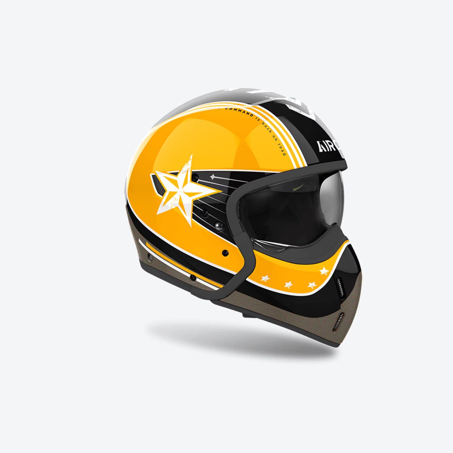 AIROH J110 COMMAND YELLOW GLOSS HELMET