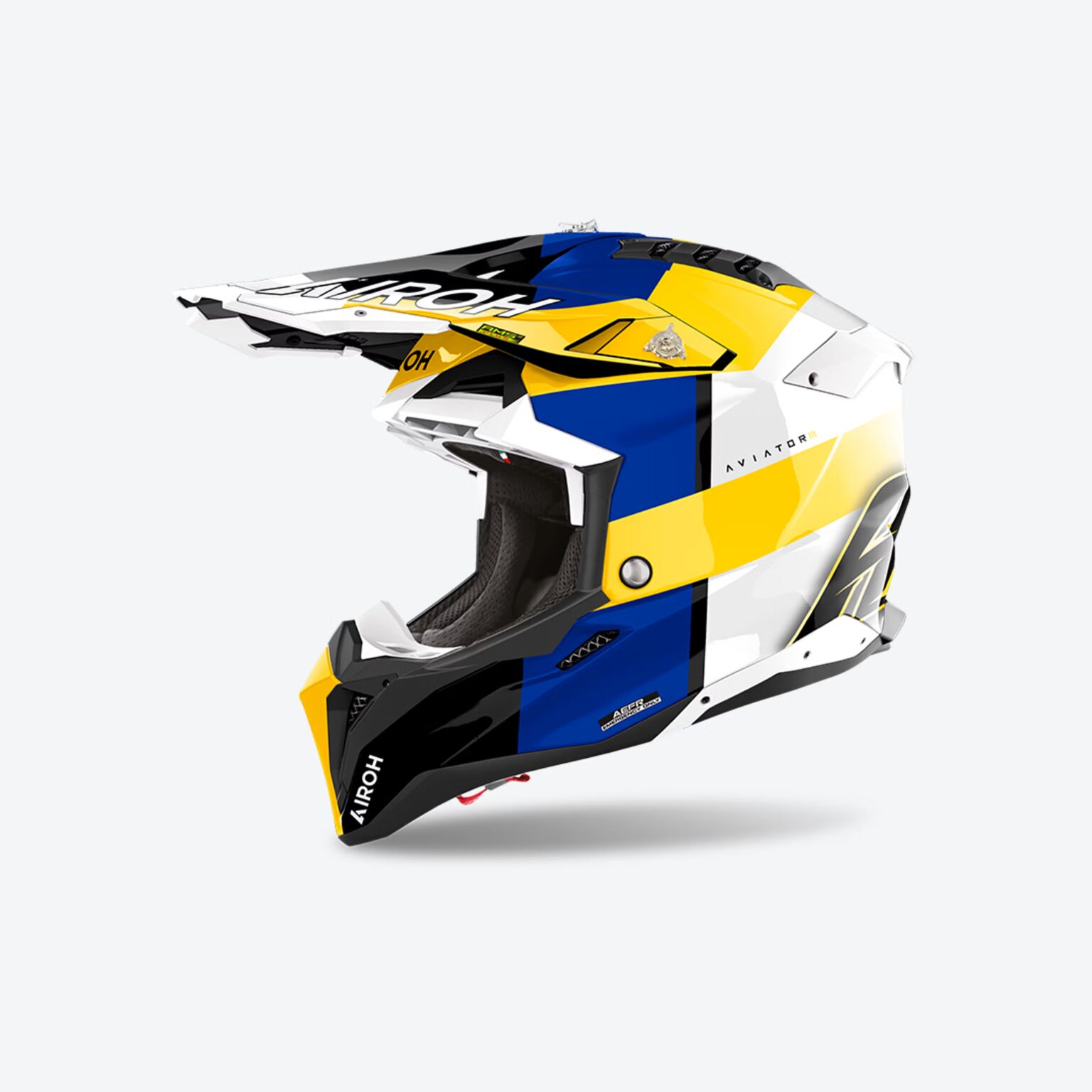 AIROH AVIATOR 3 MONARCH BLUE YELLOW HELMET