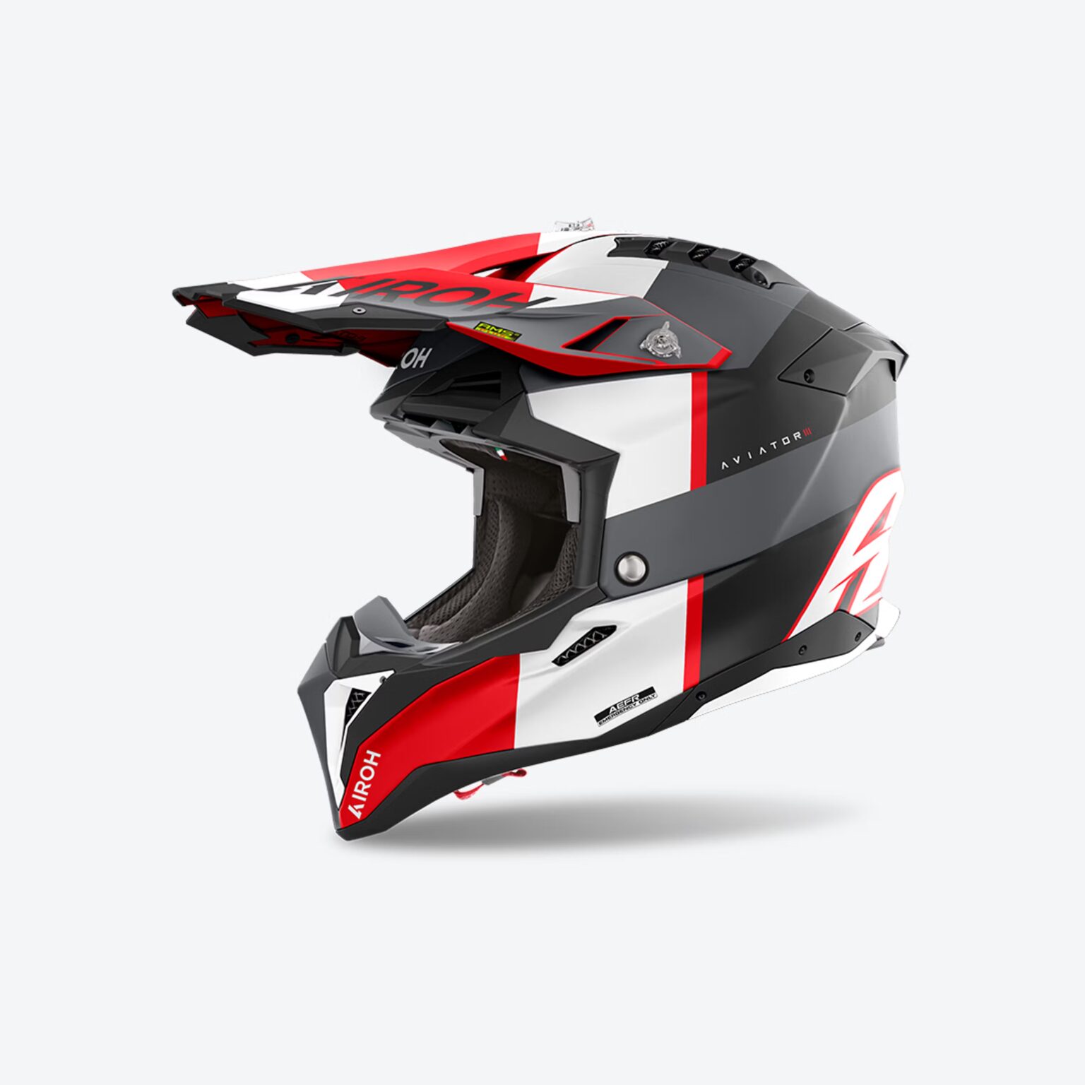 AIROH AVIATOR 3 MONARCH GREY RED MATT HELMET