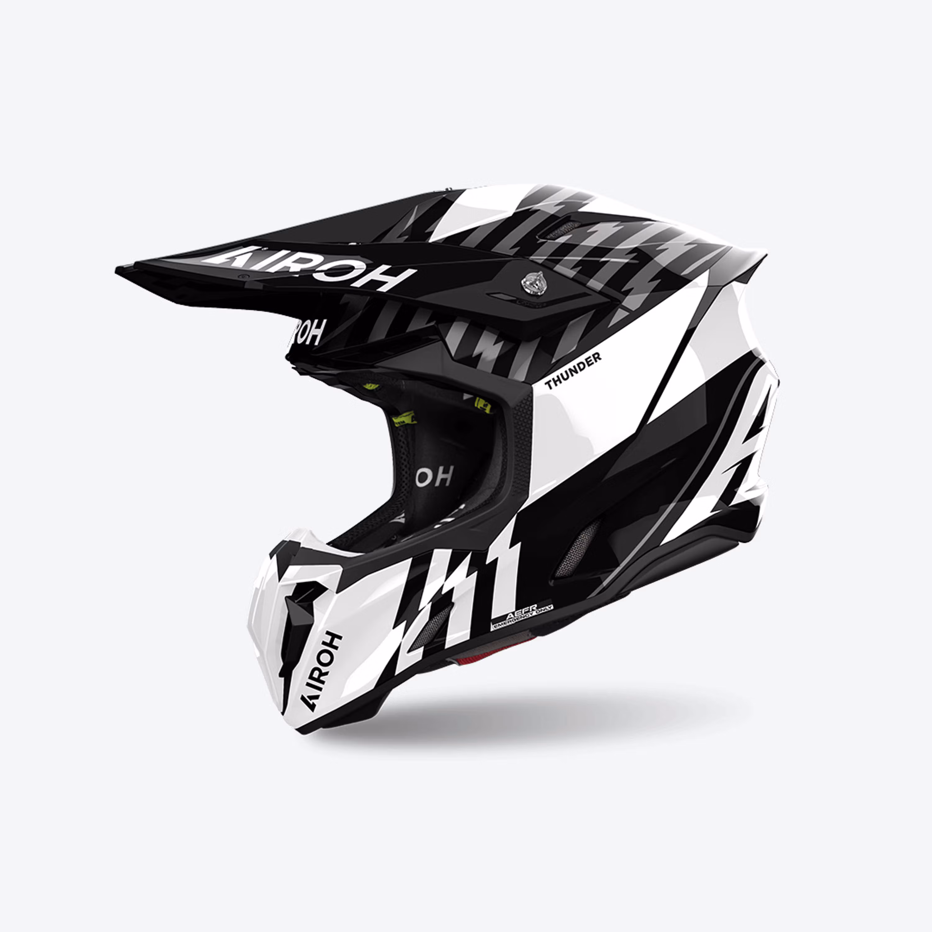 AIROH TWIST 3 THUNDER BLACK WHITE GLOSS HELMET