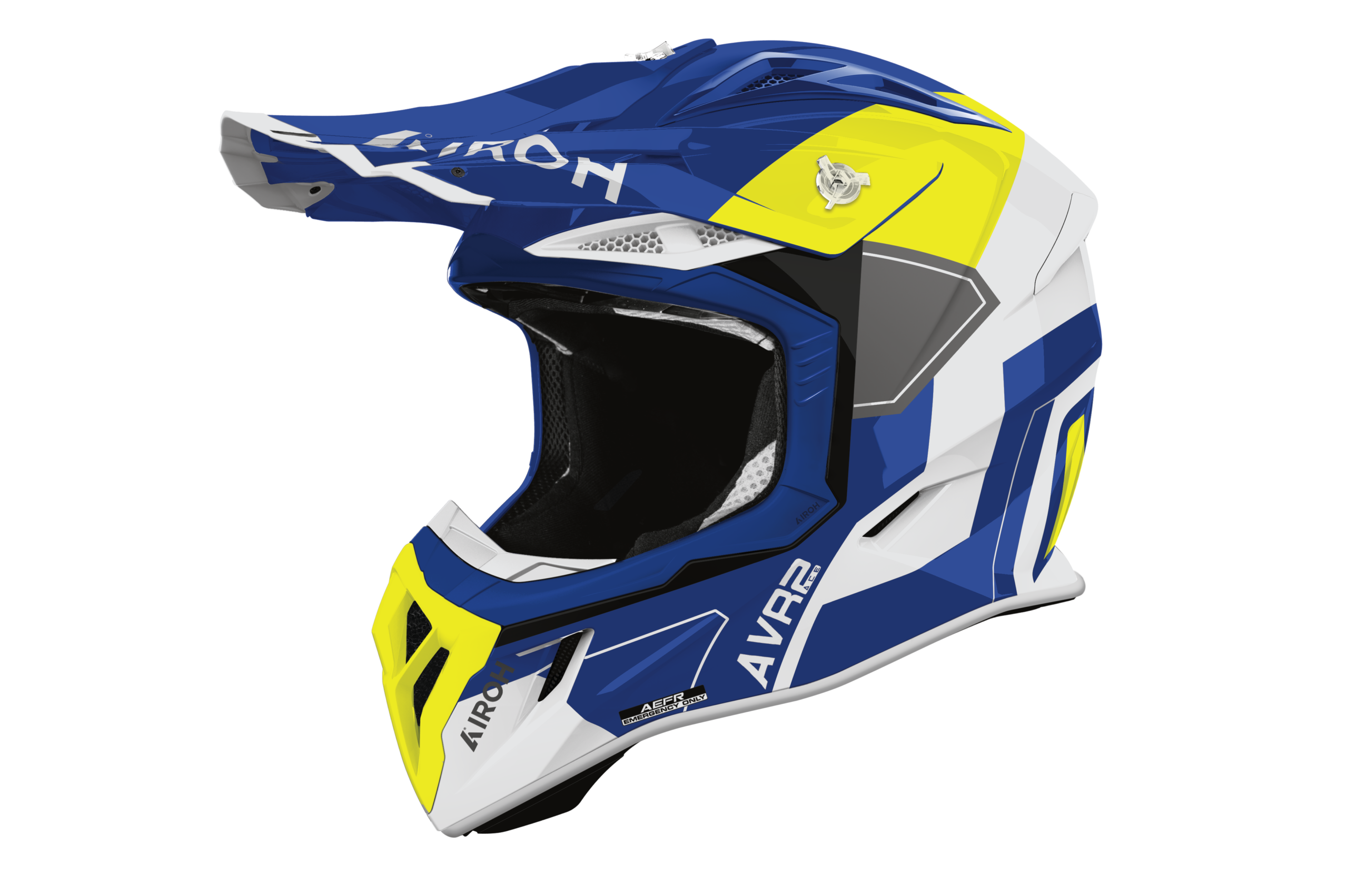 AIROH AVIATOR ACE 2 SHIELD BLUE YELLOW HELMET