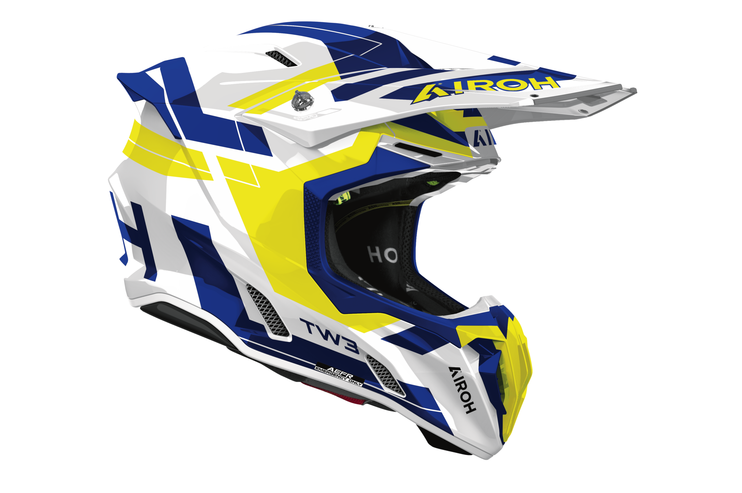 AIROH TWIST 3 DINASTY BLUE YELLOW HELMET